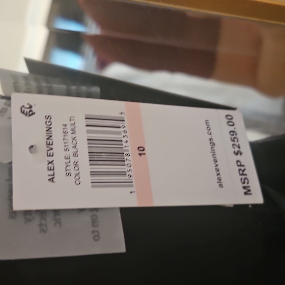 Alex Evenings Black Dress with Colorful Floral Design - Picture 5 of 6